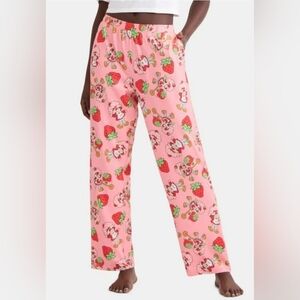 Strawberry‎ Shortcake Womens Lounge Pajama Sleep Pant With Pockets Small Pink